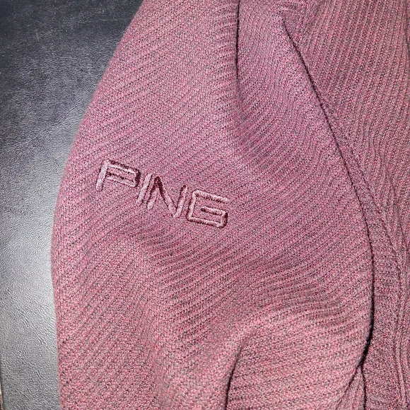 PING Men's V-Neck Sweater - Burgundy - Picture 3 of 5